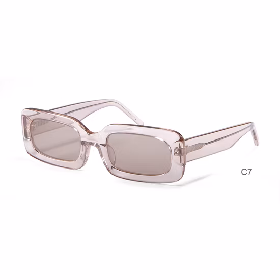 2022 nuevas gafas de sol rectangulares de acetato con elemento de verano Jelly, todas